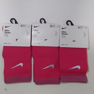 PACK OF 3 Nike Size m6-7.5/w7.5-9 Dri-FIT Spark Cushioned Running Socks Crew